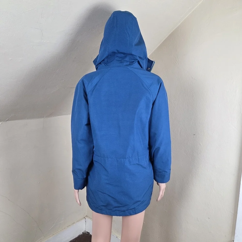 Vintage Woolrich Woman Blue Hooded Parka Jacket Wool Lined USA‎ Sz S